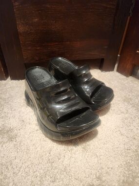 Givenchy Black Marshmallow Platform Slide Sandals